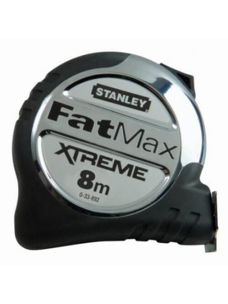 Рулетка измерительная FatMax® Xtreme™ длиной 8 м, шириной 32 мм в обрезиненном литом хромированном корпусе STANLEY 0-33-892
