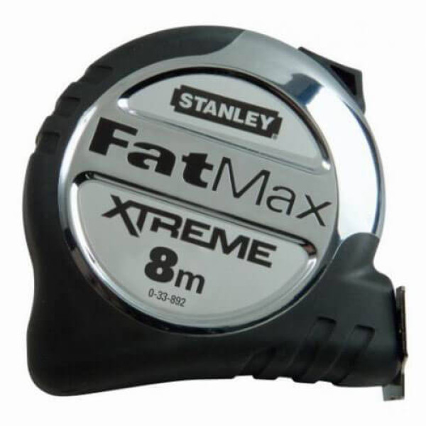 Рулетка измерительная FatMax® Xtreme™ длиной 8 м, шириной 32 мм в обрезиненном литом хромированном корпусе STANLEY 0-33-892