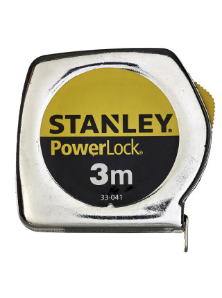 Рулетка измерительная Powerlock® длиной 3 м, шириной 19 мм в хромированном пластмассовом корпусе STANLEY 0-33-041
